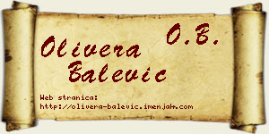 Olivera Balević vizit kartica
